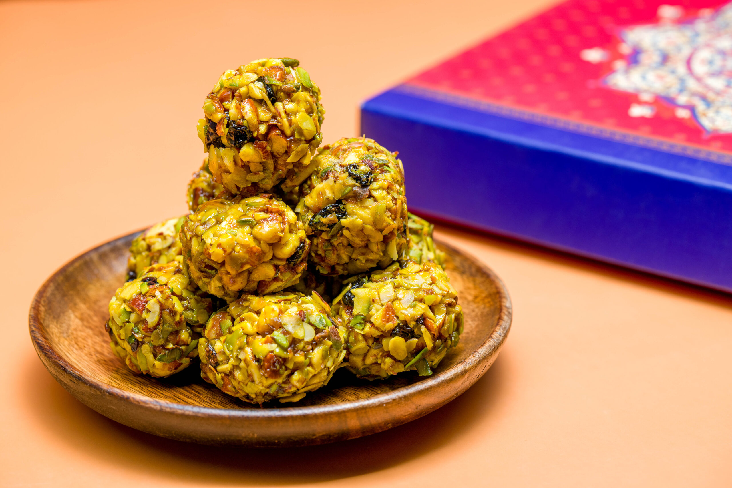 Gulkand and nuts balls in a plate